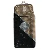 Ctm Women's Mesh Pattern Cigarette Case With Lighter Pocket & Kiss Lock Closure In Black