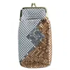 Ctm Women's Mesh Pattern Cigarette Case With Lighter Pocket & Kiss Lock Closure In White