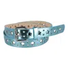 Ctm Women's Metallic Star Notch Belt