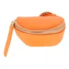 Ctm Women's Mini Wrist Pouch Wallet In Orange