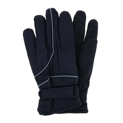 Ctm Women's One Size Microfiber Winter Ski Gloves In Black