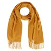 Ctm Women's Pearl Embellished Solid Fringe Oblong Scarf In Multi