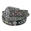 Ctm Women's Rhinestone Cross On Camo Belt In Multi
