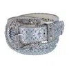 Ctm Women's Rhinestone Glitter Bling Belt In Silver