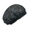 Ctm Women's Satin Jumbo Hair Roller Sleep Cap With Elastic In Black