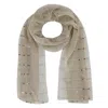 Ctm Women's Sheer Sparkling Metallic Stripe Lightweight Scarf In Gold