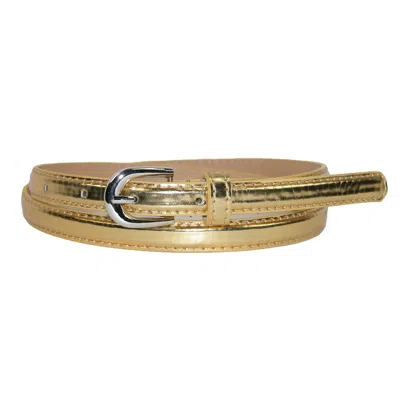 Ctm Women's Skinny Dress Belt In Gold
