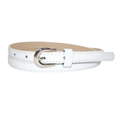 Ctm Women's Skinny Dress Belt In White