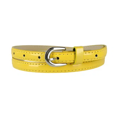 Ctm Women's Skinny Dress Belt In Yellow