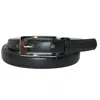 Ctm Women's Skinny Leather Dress Belt In Black