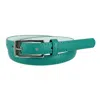 Ctm Women's Skinny Leather Dress Belt In Blue