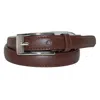 Ctm Women's Skinny Leather Dress Belt In Brown