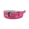 Ctm Women's Skinny Leather Dress Belt In Pink