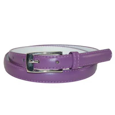 Ctm Women's Skinny Leather Dress Belt In Purple