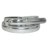 Ctm Women's Skinny Leather Dress Belt In Silver