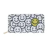 Ctm Women's Smiley Face Zipper Wallet In White