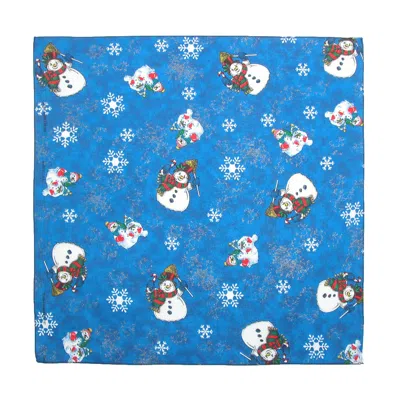 Ctm Women's Snowmen Holiday Christmas Bandana In Blue