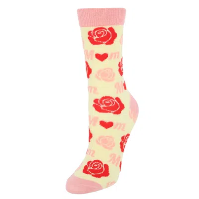 Ctm Women's Soft I Love Mom Novelty Socks (1 Pair) In Yellow