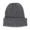 Ctm Women's Solid Braided Knit Winter Beanie Hat In Grey
