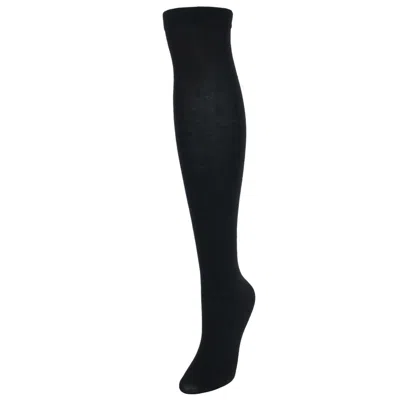 Ctm Women's Solid Color Over The Knee Socks (1 Pair) In Black