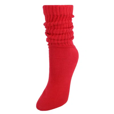 Ctm Women's Super Soft Slouch Socks (1 Pair) In Red