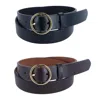 Ctm Women's Thick Rounded Buckle Belt (pack Of 2) In Multi