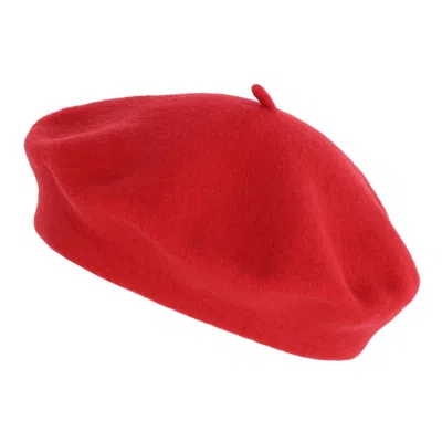 Ctm Women's Wool Sustainable Anti-pill Beret In Red