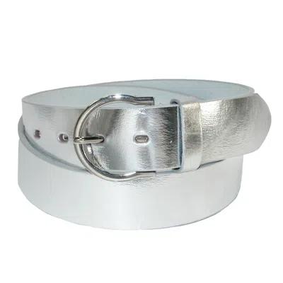 Ctm Womens Basic Bridle Belt In Silver