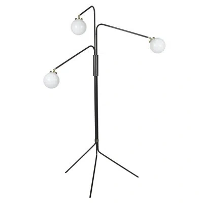 Cto Lighting Array Opal Floor Lamp In Bronze;satin Brass