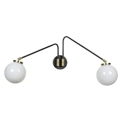 Pre-owned Cto Lighting Array Twin Opal Wall Lamp By  In Gold