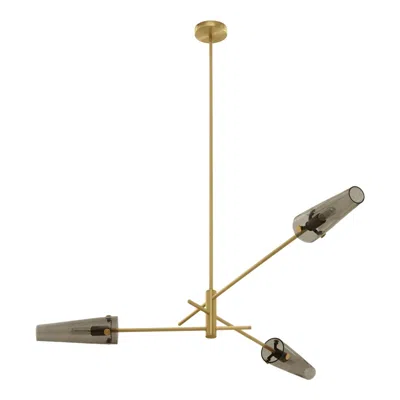 Pre-owned Cto Lighting Axis Three Pendant Lamp By  In Gold