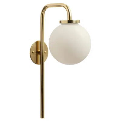Pre-owned Cto Lighting Polished Brass Opal Big Bulb Wall Lamp By  In Sand