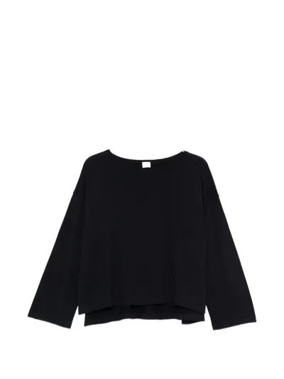 C.t.plage Boat-neck Sweater In Black