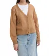 C.t.plage Button Front Cardigan In Camel In Animal Print