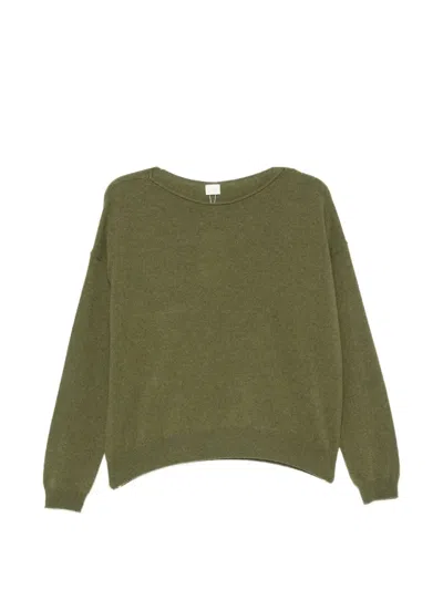 C.t.plage Fine-knit Boat-neck Sweater In Green