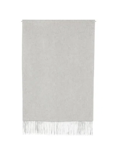 C.t.plage Fringed Cashmere Scarf In Gray