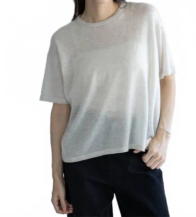 C.t.plage Lightweight Cashmere Short Sleeve Tee In Light Grey In Gray