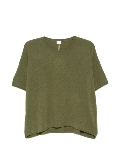 C.t.plage Short-sleeve Cashmere Sweater In Green