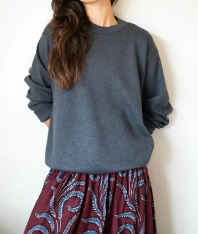 C.t.plage Silk Cashmere Double Face Pullover In Grey In Gray