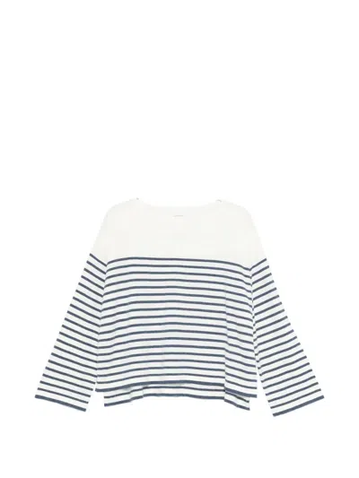 C.t.plage Striped Sweater In White