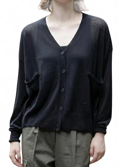 C.t.plage Whisper-light Oversized Cashmere Cardigan In Black
