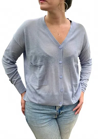 C.t.plage Whisper-light Oversized Cashmere Cardigan In Ice Blue Grey In Multi