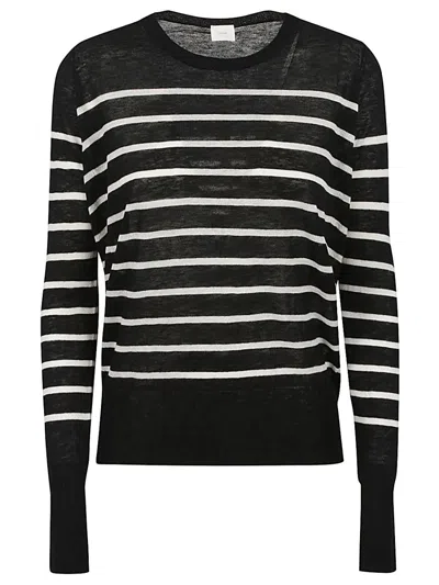 C.t.plage Wool Striped Sweater In Black