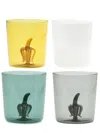 Cu I Seeyou 3d-detailing Glass Set (set Of Four) In Multicolour