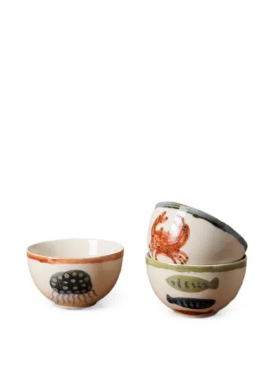 Cu I Seeyou Animal-print Bowls In Multi