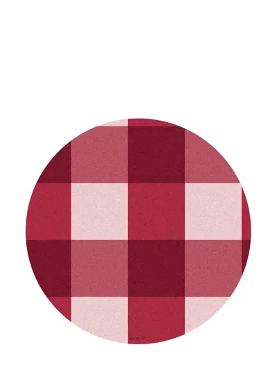 Cu I Seeyou Checked Placemat And Coaster Set (set Of 16) In Red