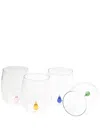 Cu I Seeyou Drop 3d-detailing Glasses (set Of Four) In Set 4 Bicchieri Modello Drop In Vetro Borosilicato Con Goccia Colorata All'interno