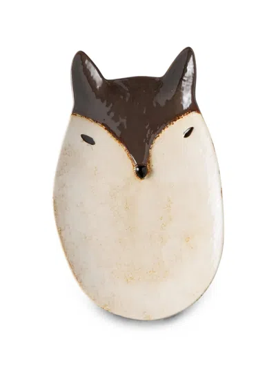 Cu I Seeyou Fox-motif Ceramic Plate In Brown