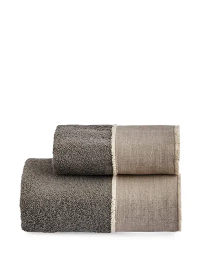 Cu I Seeyou Fringe-trim Bath Towel (set Of Two) In Grau