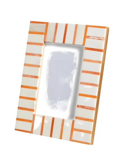Cu I Seeyou Fun Striped Rectangular Picture Frame In Orange